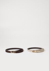 Zign by Zalando - LEATHER UNISEX 2 PACK - Riem - dark brown / beige Miniatuurafbeelding 1
