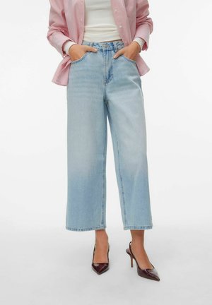 WEIT GESCHNITTEN AWSIENNA HOHE TAILLE VERKÜRZT  - Jeans Straight Leg - light blue denim