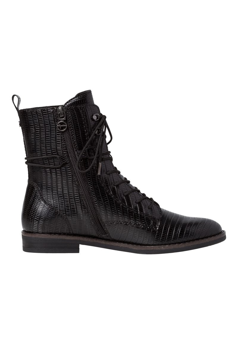Damen Sneaker | Tamaris Schnürstiefelette black struct/schwarz-metallic - ZU31033 Damen Sneaker | Tamaris Schnürstiefelette black struct/schwarz-metallic - ZU31033