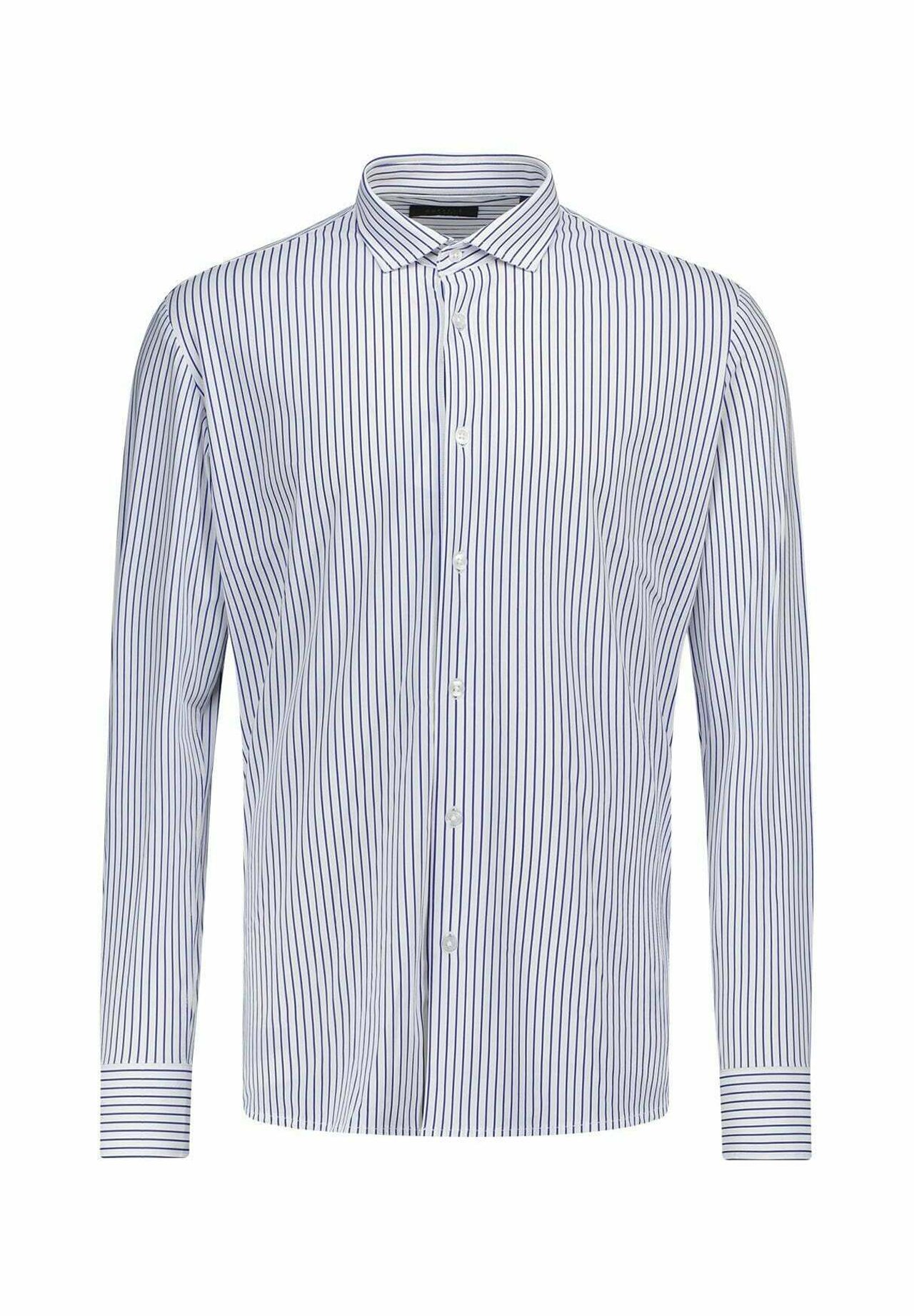 Outfit RIGHE SOTTILI Camicia blu