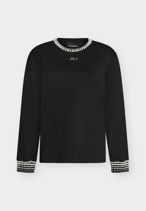 KARL LAGERFELD, PEARL DETAIL SWEATSHIRT - Sweatshirt - black