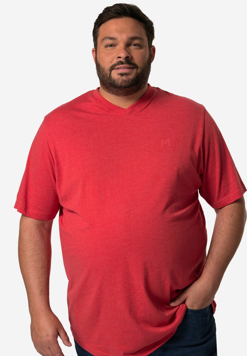 Men Plus HALBARM V-AUSSCHNITT - Jednoduché tričko - red