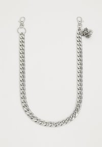 SKULL ROSE FLOWER CUSTOM CAST SKULL CHARM HEAVY LINK WALLET CHAIN UNISEX - Porta-chaves - silver-coloured
