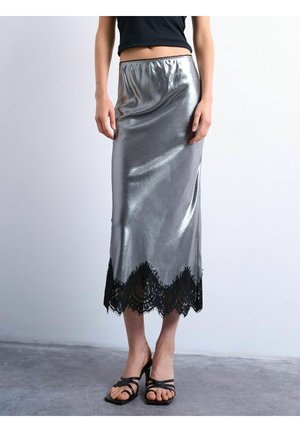 TSDORY MIDI - A-linjainen hame - silver