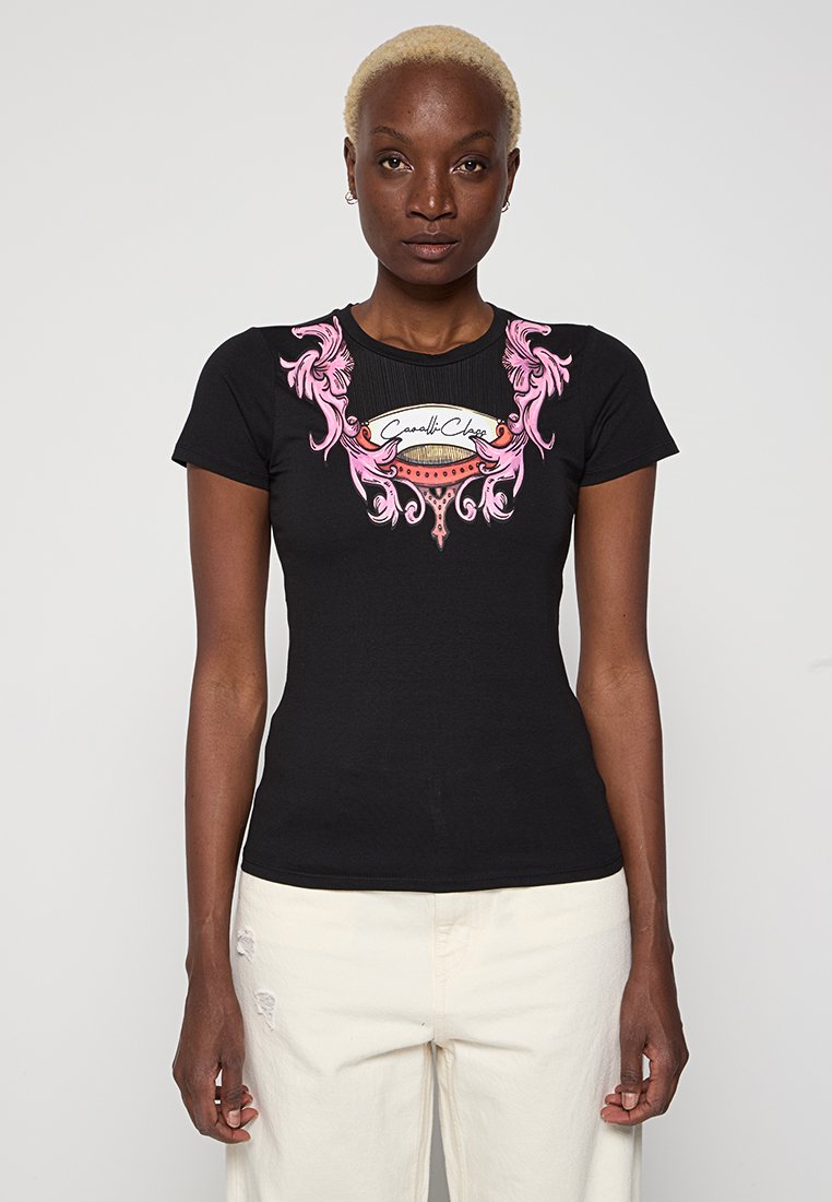 Cavalli Class T-shirt print zwart Cavalli Class T-shirt print zwart