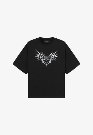 FAVELA, TRIBAL SKULL - Print T-shirt - black washed