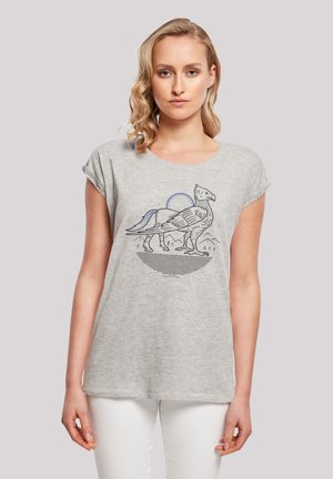F4NT4STIC HARRY POTTER BUCKBEAK LINE ART - T-shirts med print - heather grey