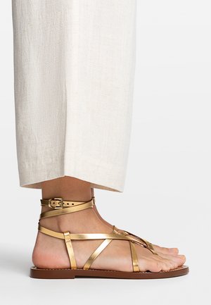 FLAT STRAPPY - T-sandali - gold coloured