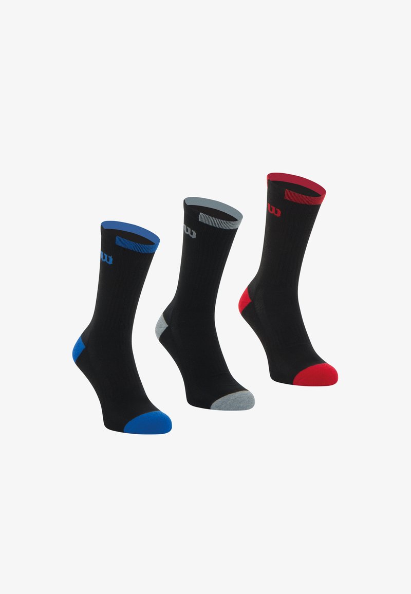 Wilson LOT DE 3 PAIRES CREW - Chaussettes de sport - noir