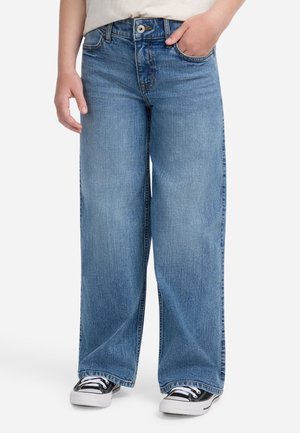 Abercrombie & Fitch HIGH RISE WIDE LEG - Vaqueros rectos - cabin blues