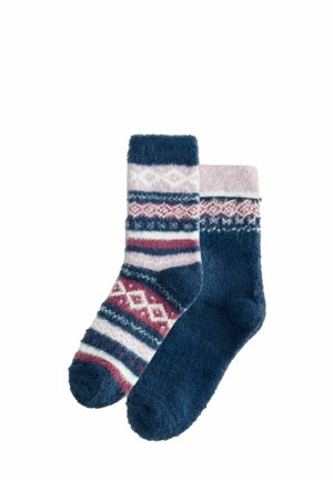 Next, SUPERHAIRY COSY SOCKS 2 PACK - Socken - navy blue purple fairisle