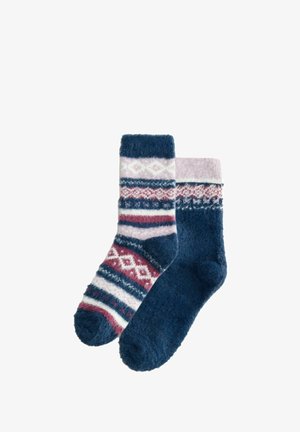 Next, SUPERHAIRY COSY SOCKS 2 PACK - Socks - navy blue purple fairisle
