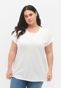 Zizzi 2-PACK SHORT SLEEVED - Paprasti marškinėliai - bright white   black
