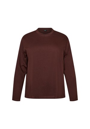 Zizzi, BASIC T-SHIRT MIT LANGEN ÄRMELN - Μπλούζα με μακριά μανίκια - braun