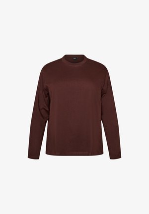 Zizzi, BASIC T-SHIRT MIT LANGEN ÄRMELN - Μπλούζα με μακριά μανίκια - braun