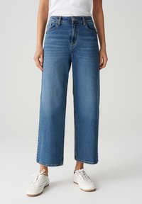 OPUS MID RISE CROPPED WIDE FIT - Straight leg jeans - mid lane blue