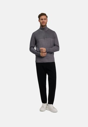 FALKE, Basic Mock Zip Gmt Dye Structure - Pullover - smog