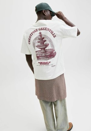 JORMAINE BACK TEE  CREW NECK   - T-shirt con stampa - cloud dancer