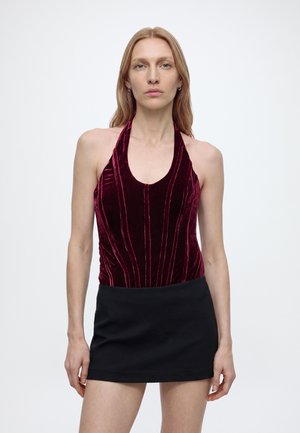 Bardot, TREY HALTER BODYSUIT - Blouse - burgundy
