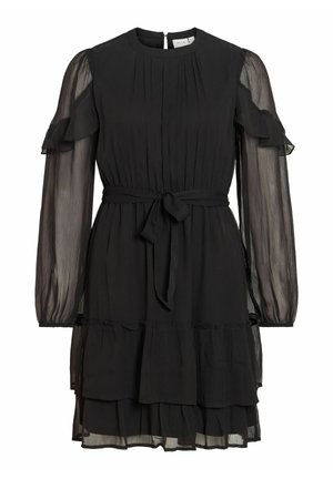 VILA, SHORT DRESS VIELLY LONG SLEEVED - Robe de jour - black beauty