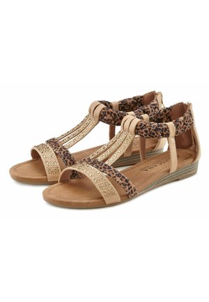 LASCANA Sandals - braun camelfarben leo