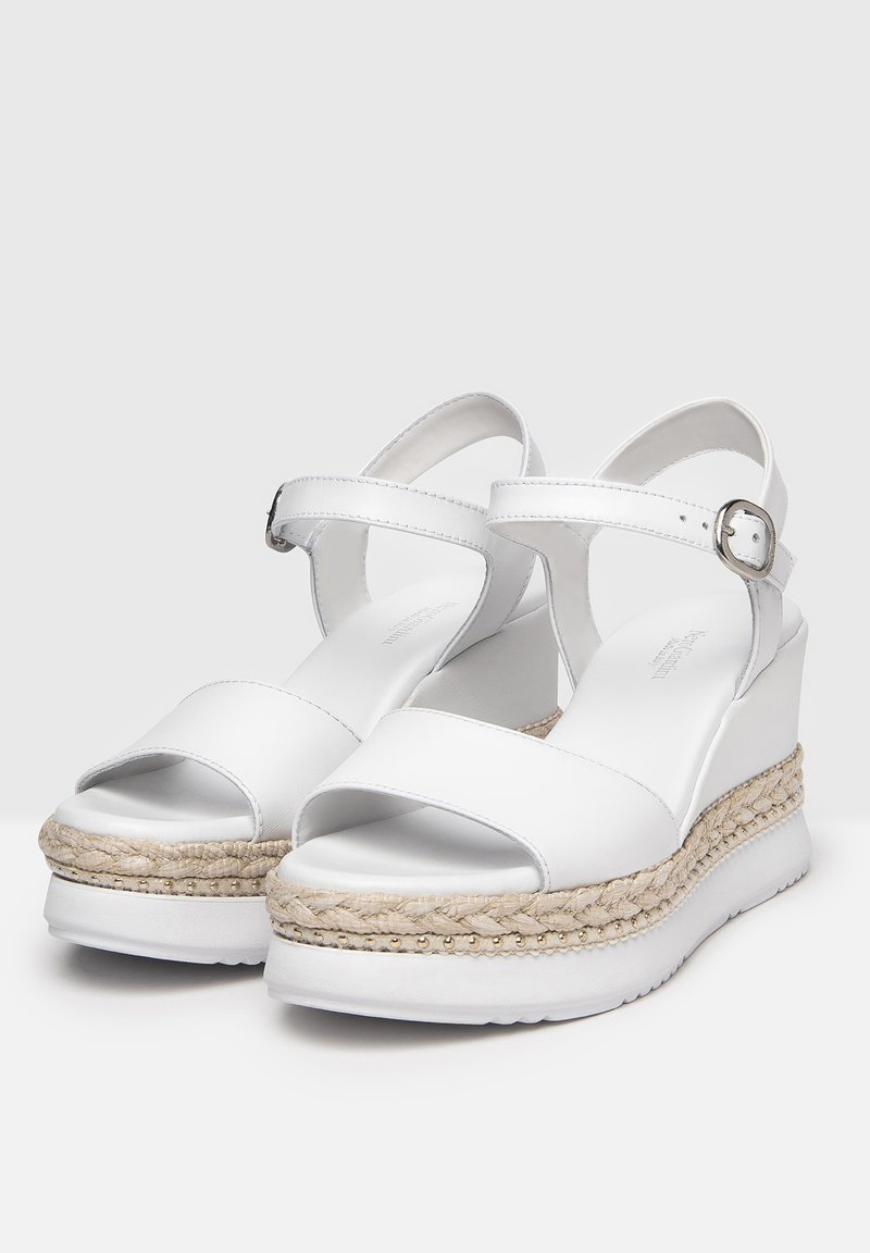 Easy Street Ghita, Sandali con Zeppa Donna, Crepe Bianco, 42.5 EU