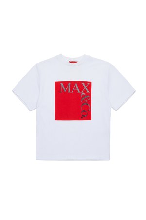 Print T-shirt - white/red/black