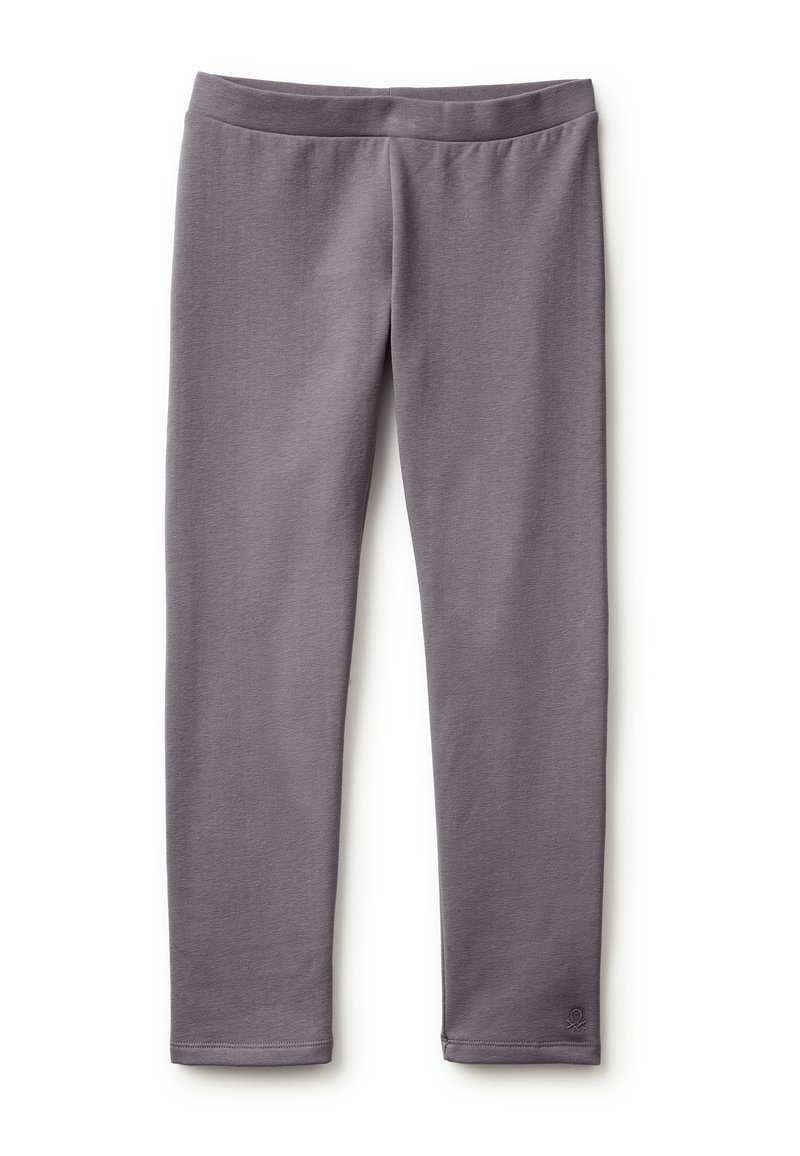 Szare legginsy wykonane z miękkiego, elastycznego materiału z szerokim, elastycznym pasem. Charakteryzują się gładkim, dopasowanym krojem oraz wzmocnionymi szwami na brzegach.