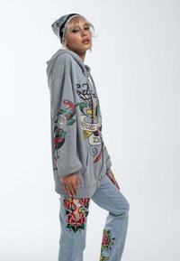 Ed Hardy TRUE SNAKE HOODIE - Sweater met rits - grey