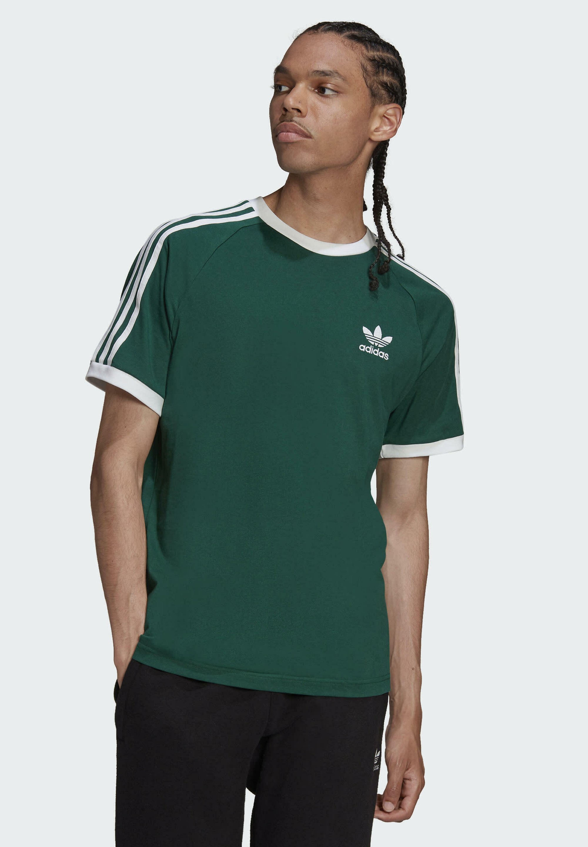 adidas Originals STRIPES TEE UNISEX - T-shirt imprimé - green/vert