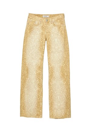 PULL&BEAR, BAMBI ANIMAL PRINT STRAIGHT-LEG JEANS - Jean droit - sand
