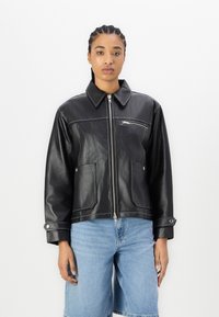 Mads Nørgaard SOFT JONES JACKET - Jachetă piele - black
