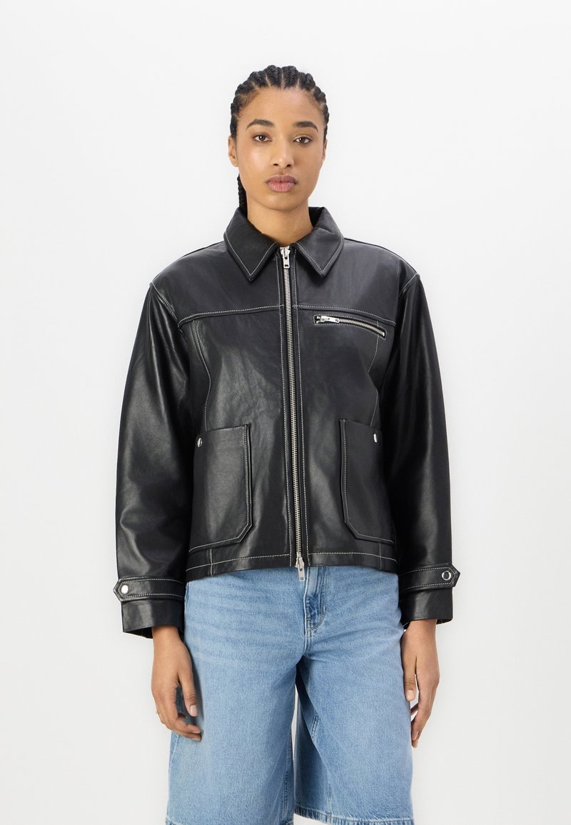 Mads Nørgaard SOFT JONES JACKET - Nahkatakki - black