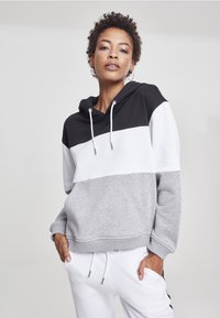 Urban Classics Mikina s kapucňou - black/white/grey