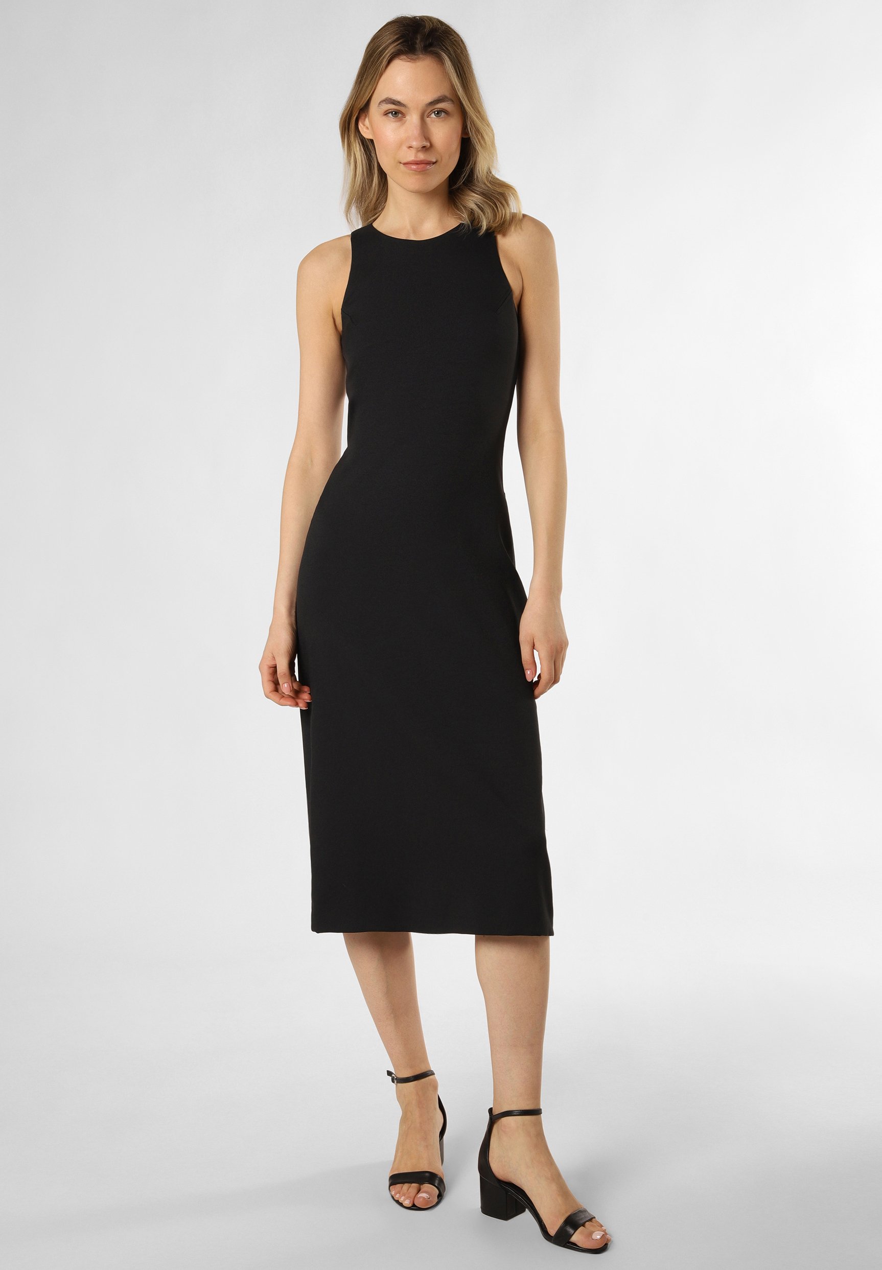 Midi Dress Black Spaghetti Strap Shift Dress Cotton On Linen Blend
