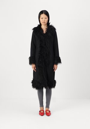 ONLVIENNA SUEDE COAT - Mantel - black