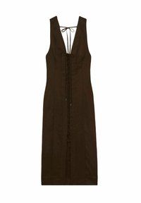 Reiss REGULAR FIT - AMELIA LATTICE FRONT MIDI - Rochie de zi - chocolate brown