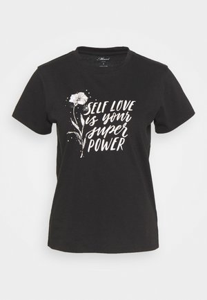 T-shirt med print - black