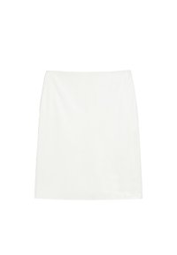Massimo Dutti MIDI - Leather skirt - white