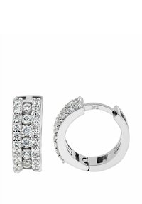 DIAMANT L'ÉTERNEL HOOP WITH CHANNEL CZ STONES - Kõrvarõngad - white gold coloured