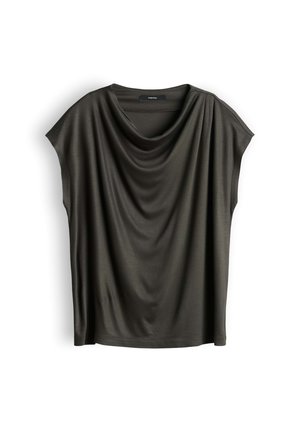 someday., RELAXED SLUB TEXTURE - T-shirt imprimé - midnight olive