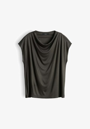 someday., RELAXED SLUB TEXTURE - T-shirt imprimé - midnight olive