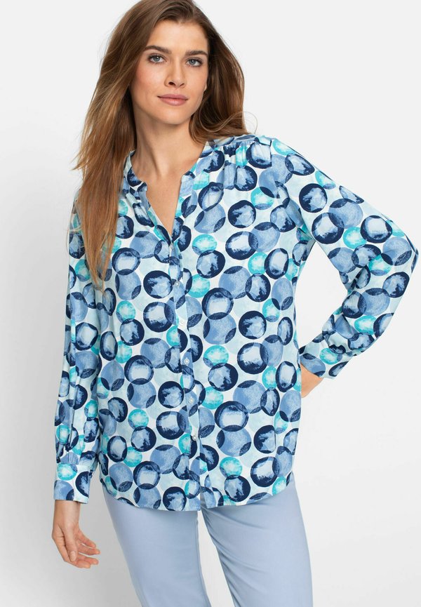 MIT MODISCHEM ALLOVER - Bluse - blau