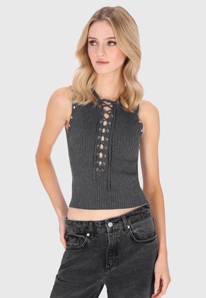 Top - dark grey melange