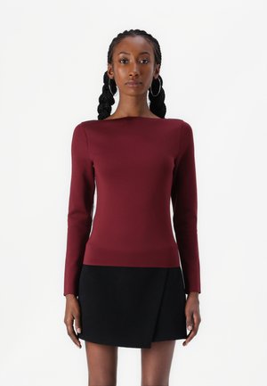 Abercrombie & Fitch Long-Sleeve Sculpt Matte Fabric Tuckable Slash Top - Bluză cu mânecă lungă - windsor wine