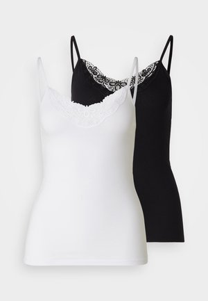 Vero Moda Petite VMINGE SINGLET 2 PACK - Topp - black/bright white