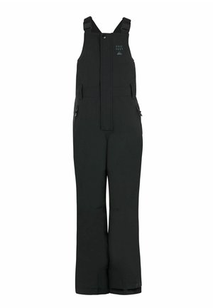 Salopettes noires avec bretelles réglables, zips latéraux et poche avant. Fabriquées à partir d'un matériau durable et résistant aux intempéries.