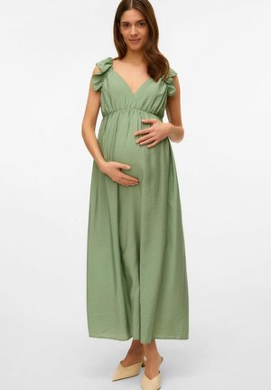 VMMJOSIE SL ANKLE FRILL WVN GA - Maksikleit - hedge green