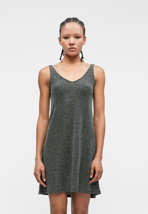ONLQUEEN V NECK GLITTER DRESS  - Koktailové šaty/večierkové šaty - black/silver-coloured