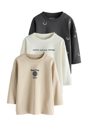Next, REGULAR FIT - LONG SLEEVE GRAPHIC T-SHIRT 3 PACK . - Long sleeved top - monochrome smile face